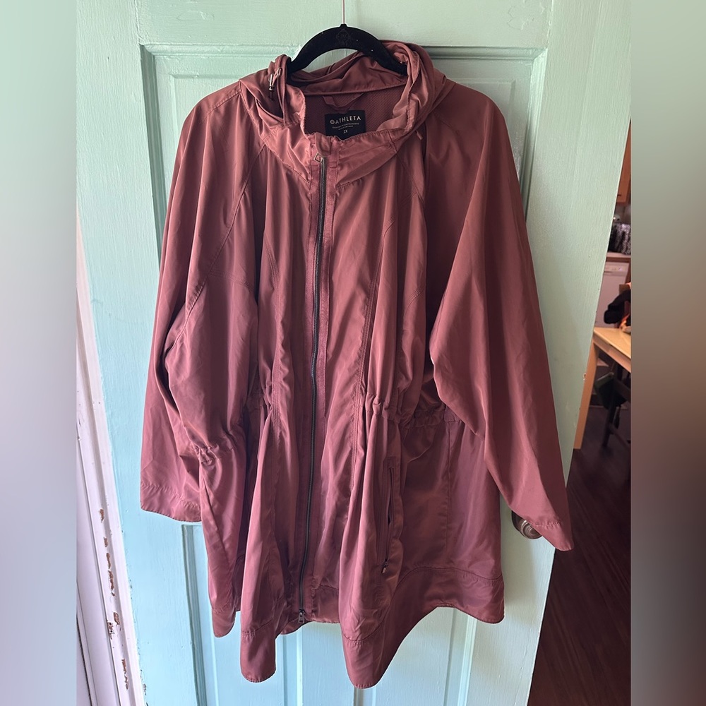 Athleta Drip Drop Rose Rain Jacket - 2X